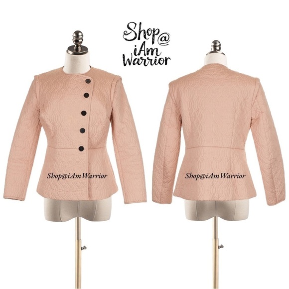 The Fold blush quilted asymmetrical button spring jacket *shop@iamwarrior - Picture 3 of 11